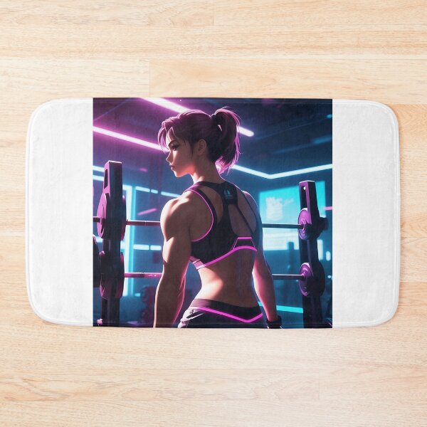 Item preview, Muscular Anime Gym Girl Workout Sticker Neon Fitness Manga Art Strong Female Lifter Waifu Training Motivation Design for Otaku Gym Fans Apparel Merch designed and sold by MillionaireGenZ ⭐⭐⭐⭐⭐ (5.0).
