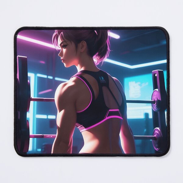 Item preview, Muscular Anime Gym Girl Workout Sticker Neon Fitness Manga Art Strong Female Lifter Waifu Training Motivation Design for Otaku Gym Fans Apparel Merch designed and sold by MillionaireGenZ ⭐⭐⭐⭐⭐ (5.0).