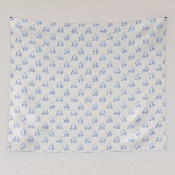 Item preview, Regencycore print - blue on cream designed and sold by LittleBettyMakes.