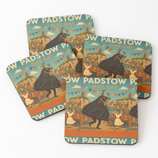 Item preview, Padstow May Day Retro Coastal Travel Poster designed and sold by Virelo.