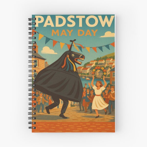 Item preview, Padstow May Day Retro Coastal Travel Poster designed and sold by Virelo.