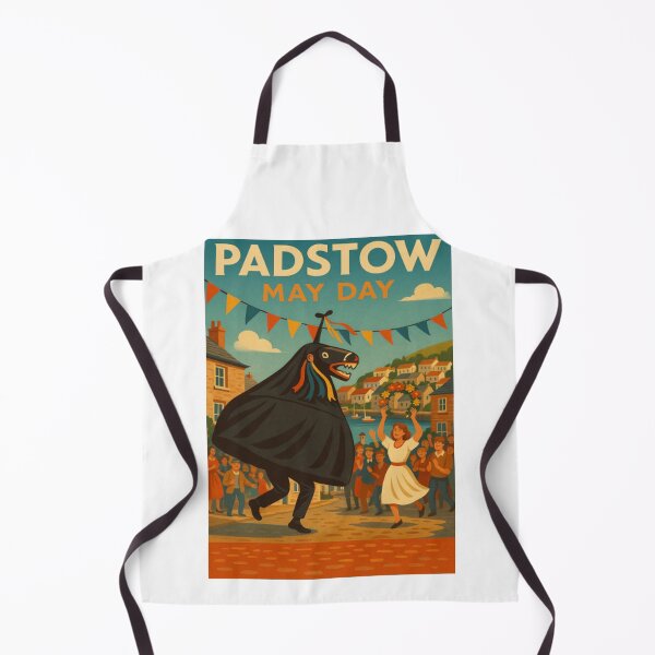 Item preview, Padstow May Day Retro Coastal Travel Poster designed and sold by Virelo.