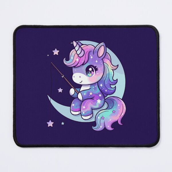 Item preview, Cute Kawaii Unicorn Fishing on Moon Galaxy Pastel Stars  designed and sold by stylishdzign.