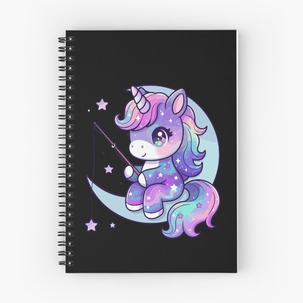 Item preview, Cute Kawaii Unicorn Fishing on Moon Galaxy Pastel Stars  designed and sold by stylishdzign.