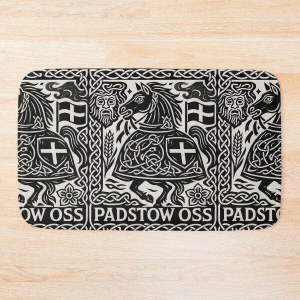 Item preview, Padstow Oss Celtic Tattoo Style Black and White Art designed and sold by Virelo.