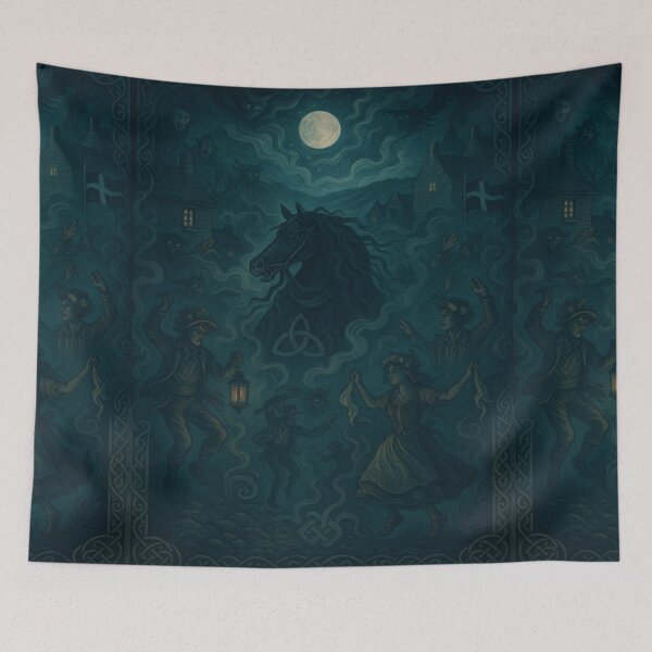 Item preview, Padstow Obby Oss Mystical Cornish Folklore Poster designed and sold by Virelo.
