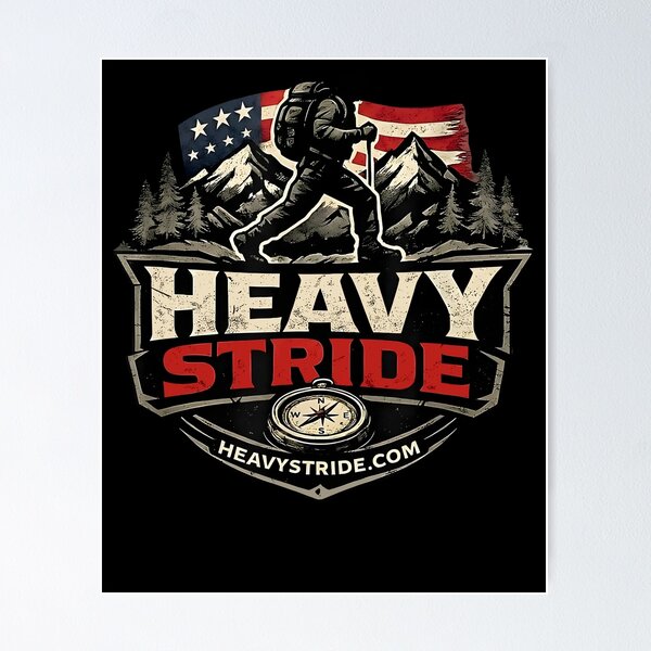 Item preview, Vintage Heavy Stride Patriotic Rucking Hiking USA American Flag designed and sold by clarabersetart.