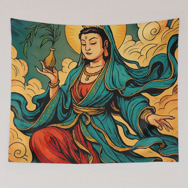 Item preview, Guanyin, Chinese bodhisattva | Comics stylCartoone -  designed and sold by ComicsFactory.