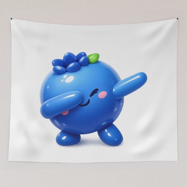 Item preview, Cute Dabbing Blueberry | Kawaii Fruit Dance Character designed and sold by Moons Studio.