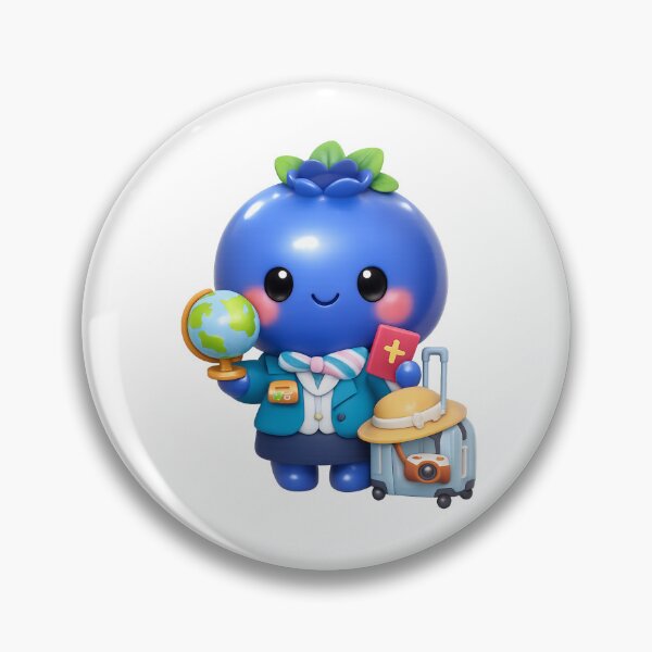 Item preview, Cute Blueberry Travel Agent | Kawaii Travel Fruit Character designed and sold by Moons Studio.