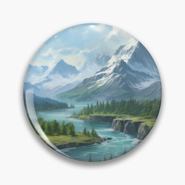 Item preview, Dragon Mountain Snow Peaks River Art designed and sold by GrinGalore.