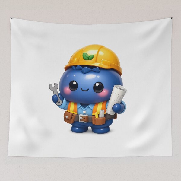 Item preview, Cute Blueberry Engineer | Kawaii Fruit Character designed and sold by Moons Studio.