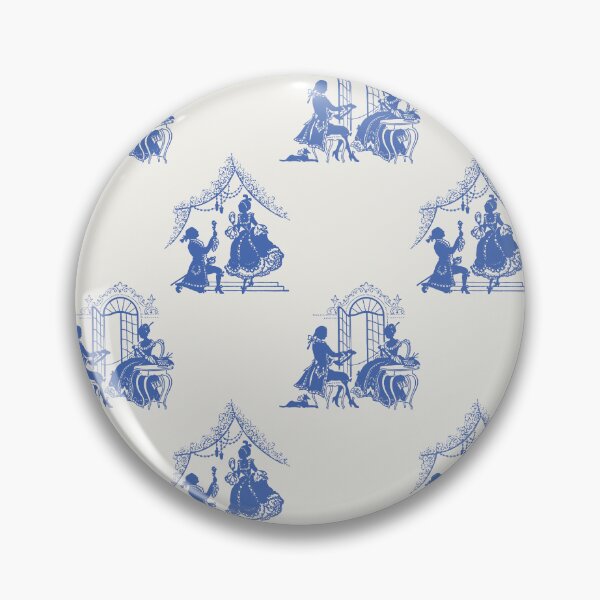 Item preview, Regencycore print - royal blue on cream designed and sold by LittleBettyMakes.