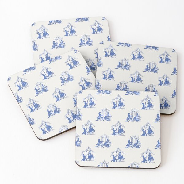 Item preview, Regencycore print - royal blue on cream designed and sold by LittleBettyMakes.