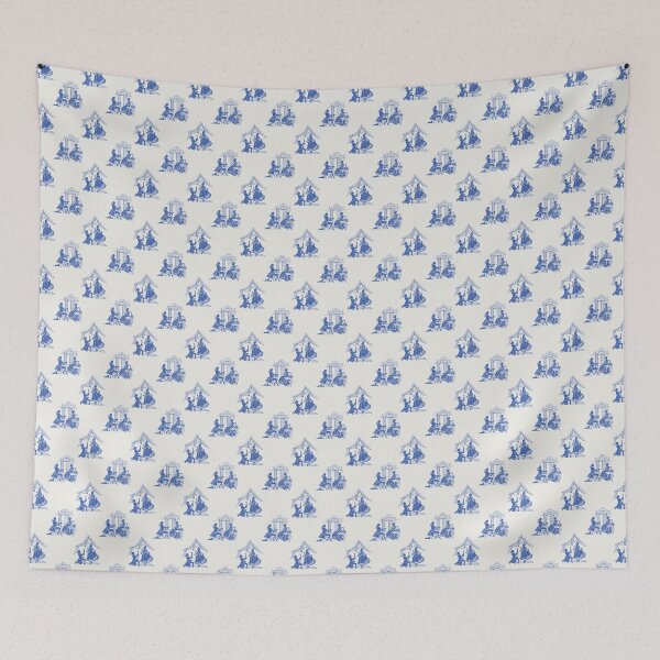 Item preview, Regencycore print - royal blue on cream designed and sold by LittleBettyMakes.