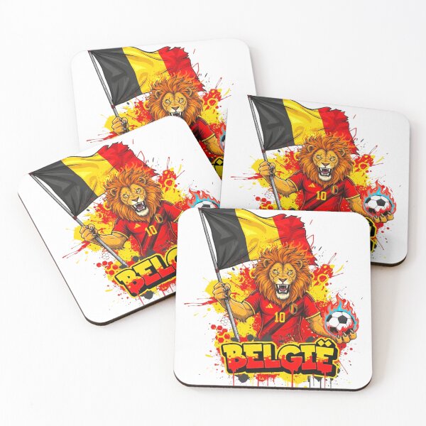 Item preview, Belgium Football World Cup 2026 - Red Devils Lion Mascot Rode Duivels België 2026 - Les Diables Rouges Lion Art designed and sold by Inkwell grove.