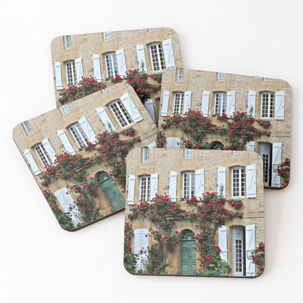 Item preview, Stone House in Dordogne with Red Roses designed and sold by Open Road Gallery .