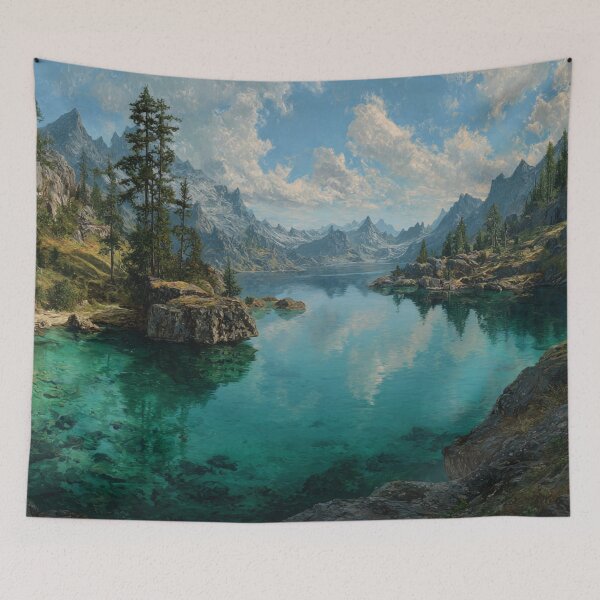 Item preview, High Lake of Dragon Mountain Forest Art designed and sold by GrinGalore.