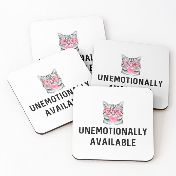 Item preview, Unemotionally Unavailable Funny Cat Valentine Sassy Feline Cat Humor Kitty Cats Lover Gift Kitten Birthday designed and sold by DogLover332.