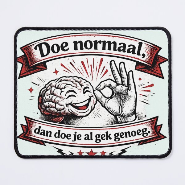 Item preview, Doe normaal, dan doe je al gek genoeg – moderne lijntekening in zwart en rood designed and sold by Cleora Art .