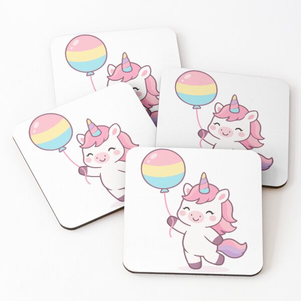 Item preview, Kawaii Baby Unicorn Jumping with Balloon Cute Fantasy designed and sold by stylishdzign.