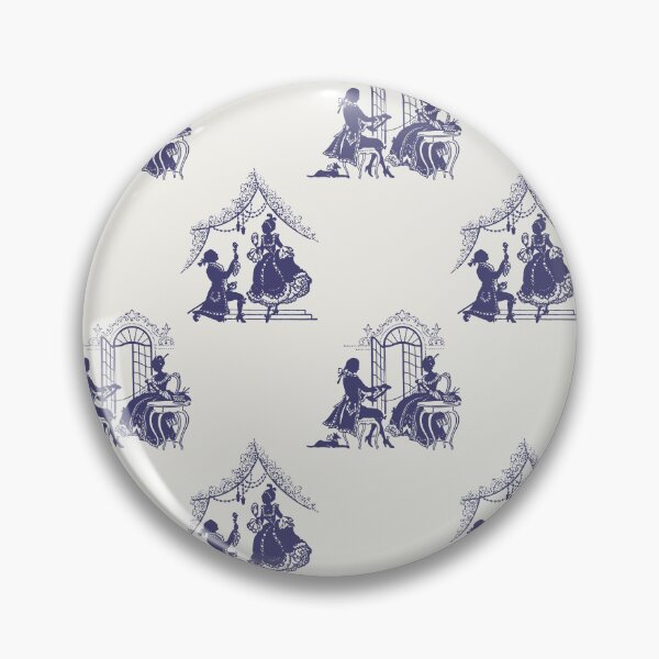 Item preview, Regencycore toile print - royal blue on cream designed and sold by LittleBettyMakes.