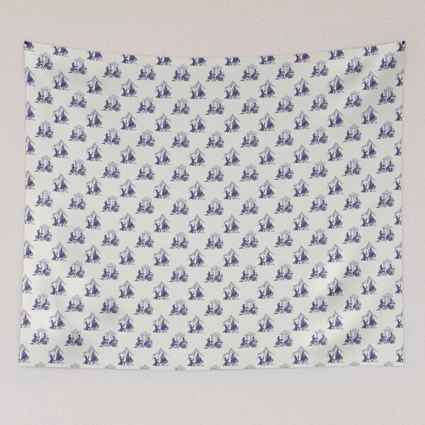 Item preview, Regencycore toile print - royal blue on cream designed and sold by LittleBettyMakes.