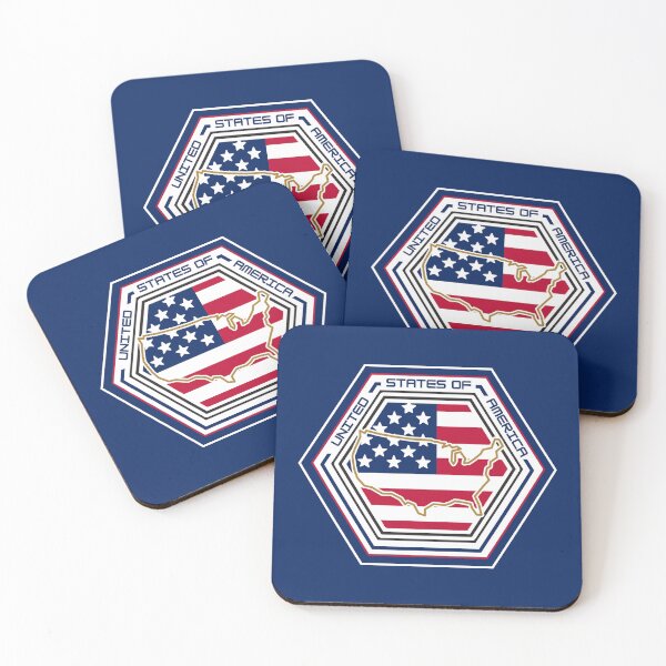 Item preview, United States of America Map Hexagon Emblem – Patriotic Flag-Filled United States Design for Veterans, Military Families, and Proud Americans designed and sold by GFamilyC.