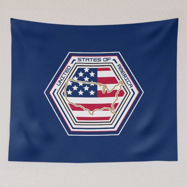 Item preview, United States of America Map Hexagon Emblem – Patriotic Flag-Filled United States Design for Veterans, Military Families, and Proud Americans designed and sold by GFamilyC.
