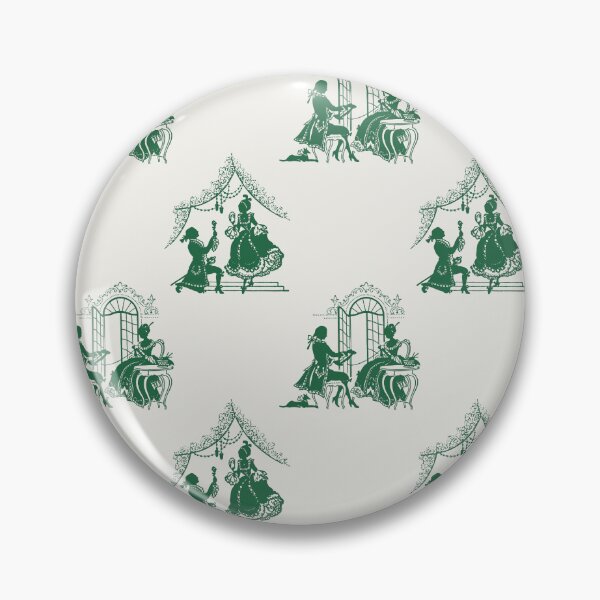 Item preview, Regencycore toile print - deep green on cream designed and sold by LittleBettyMakes.