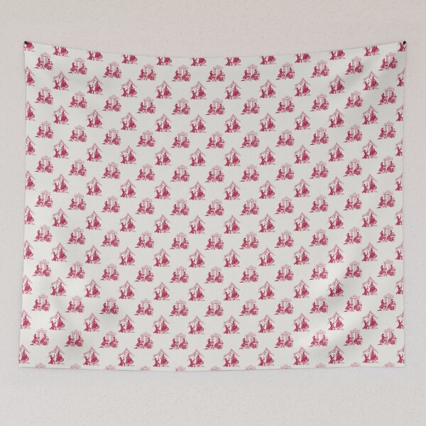 Item preview, Regencycore toile print - deep red on cream designed and sold by LittleBettyMakes.