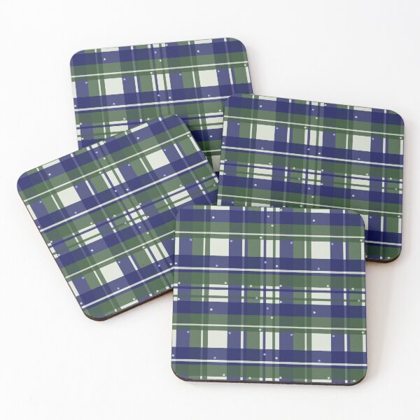 Item preview, Cute Blue & Green Plaid with Stars designed and sold by StephCommererCrafts.