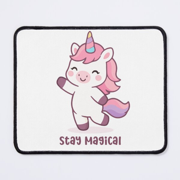 Item preview, Adorable Pastel Magical Unicorn Happy Jump Kawaii Art 'Stay Magical' designed and sold by stylishdzign.