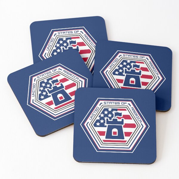 Item preview, United States of America Fortress Flag Hexagon Emblem – Patriotic Blue Castle Design for Veterans, Military Families, and Proud Americans designed and sold by GFamilyC.