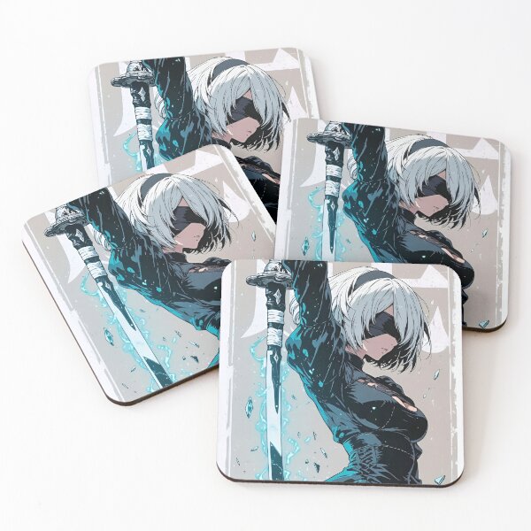 Item preview, Blindfolded Anime Sword Warrior – Dark Fantasy Female Samurai Art designed and sold by Dyan4.