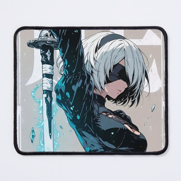 Item preview, Blindfolded Anime Sword Warrior – Dark Fantasy Female Samurai Art designed and sold by Dyan4.
