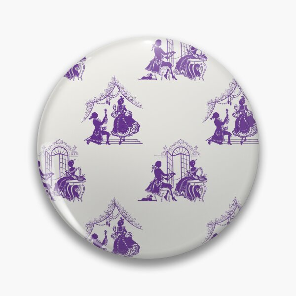 Item preview, Regencycore toile print - royal purple on cream designed and sold by LittleBettyMakes.