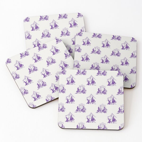 Item preview, Regencycore toile print - royal purple on cream designed and sold by LittleBettyMakes.