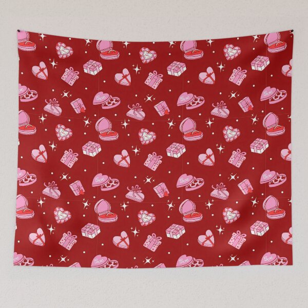 Item preview, Cute Valentine Gift Pattern Pillow – Pink Hearts & Love Boxes designed and sold by FestivityFinds.