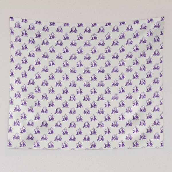 Item preview, Regencycore toile print - royal purple on cream designed and sold by LittleBettyMakes.