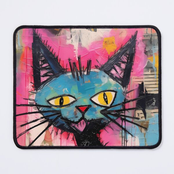 Item preview, Colorful Abstract Cat Painting Acrylic designed and sold by GiveMeMood.