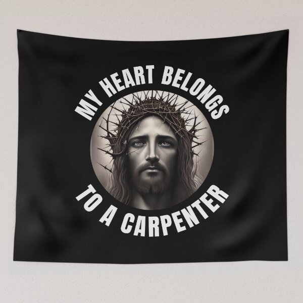 Item preview, Heart Belongs To A Carpenter Jesus Love Christian Faith Church Cross Resurrection  designed and sold by DogLover332.