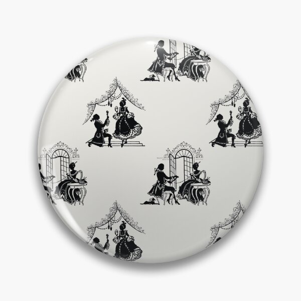 Item preview, Regencycore toile print - black on cream designed and sold by LittleBettyMakes.