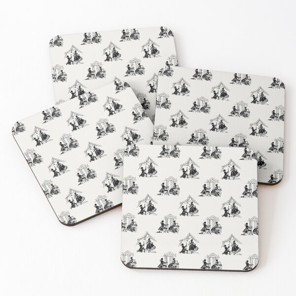 Item preview, Regencycore toile print - black on cream designed and sold by LittleBettyMakes.