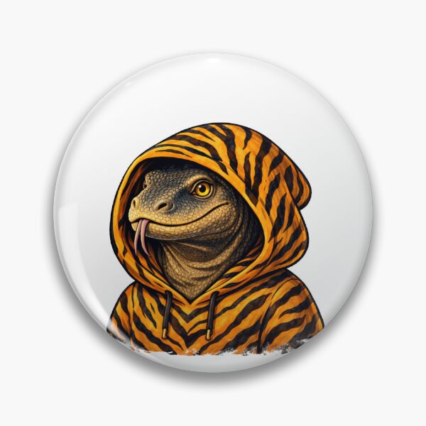 Item preview, Komodo Dragon in Tiger Print Hoodie Streetwear designed and sold by Combat Skies.