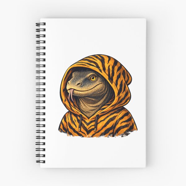 Item preview, Komodo Dragon in Tiger Print Hoodie Streetwear designed and sold by Combat Skies.