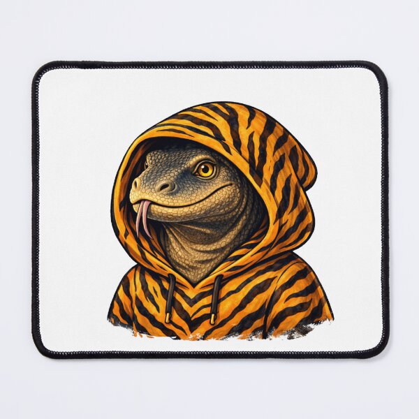 Item preview, Komodo Dragon in Tiger Print Hoodie Streetwear designed and sold by Combat Skies.