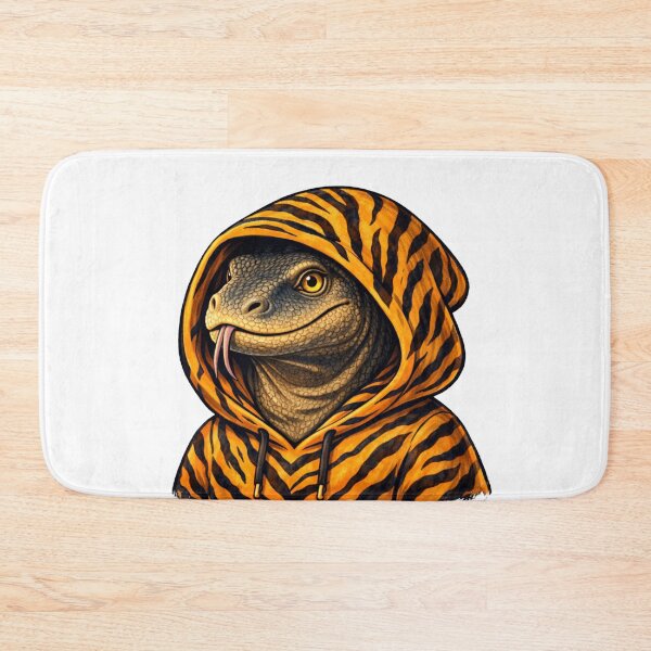 Item preview, Komodo Dragon in Tiger Print Hoodie Streetwear designed and sold by Combat Skies.