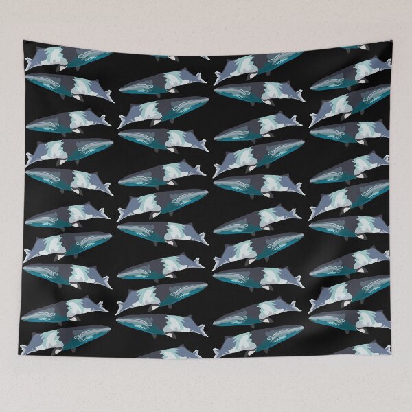 Item preview, M is for Minke Whale ,Minke Whale Artwork – Sleek Baleen Whale Illustration and Marine Wildlife Design designed and sold by PrettylittlepastelUk.