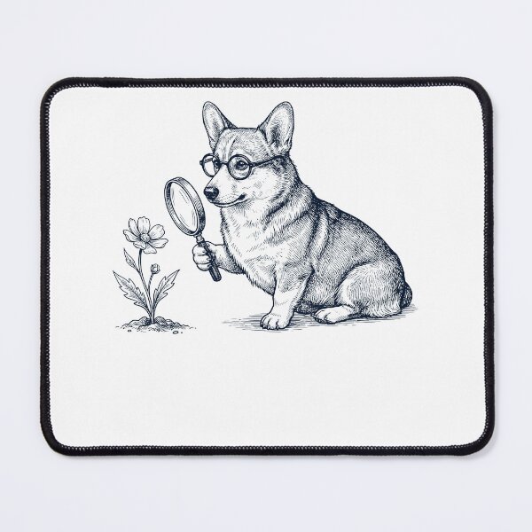Item preview, Vintage Corgi Botanist Flower Dog Mom Dad designed and sold by DoodleTortle.